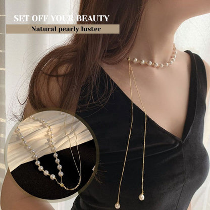 🔥2025 NEW SALES - 50% OFF🔥Stylish Drawstring Adjustable Pearl Necklace