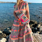 💕Women's Loose V-Neck Vintage Stripe Pattern Sleeveless Dress