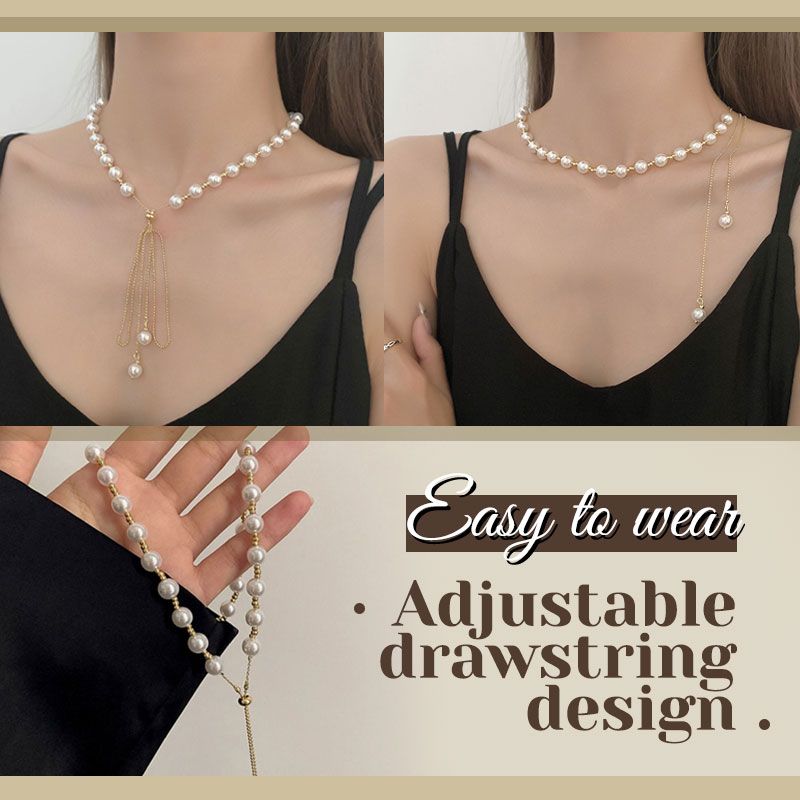 🔥2025 NEW SALES - 50% OFF🔥Stylish Drawstring Adjustable Pearl Necklace