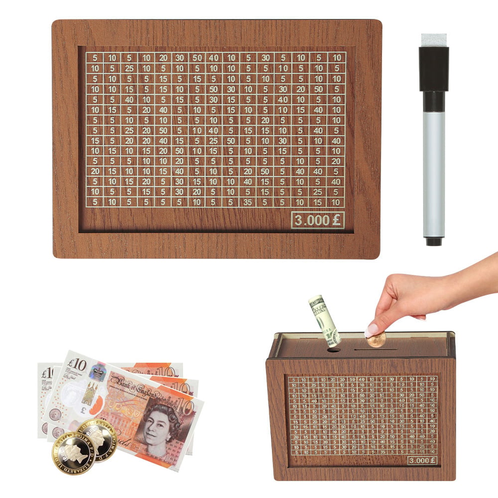 🎁 Hot Sale 49% OFF 🔥Retro Style Wooden Money Box with Counter Piggy Bank Handmade Saving Money Goal Piggy Bank