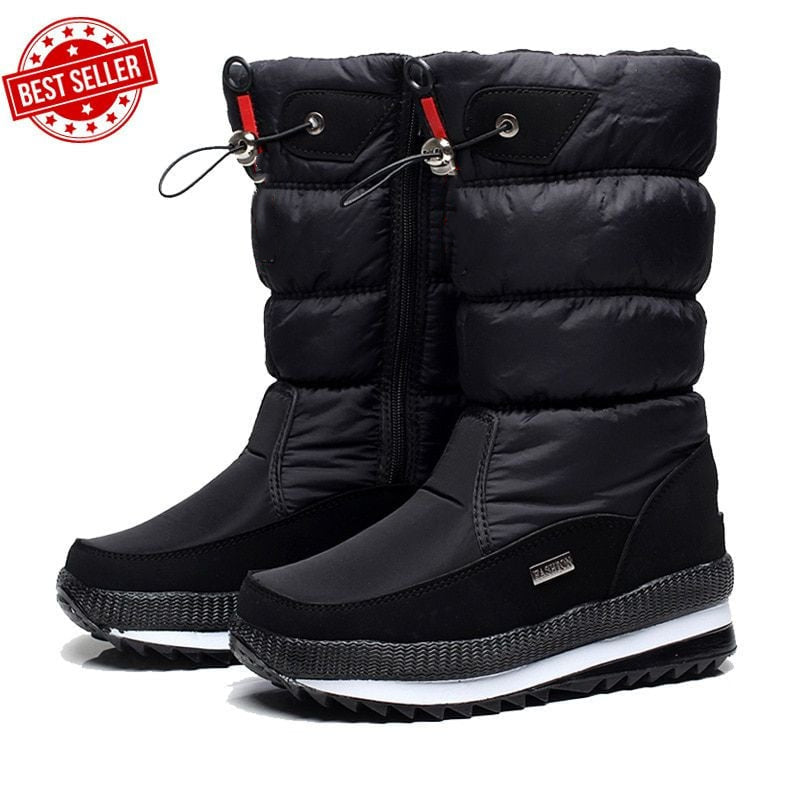 🎅2025 Sale🎁Women's premium waterproof, non-slip faux fur snow boots