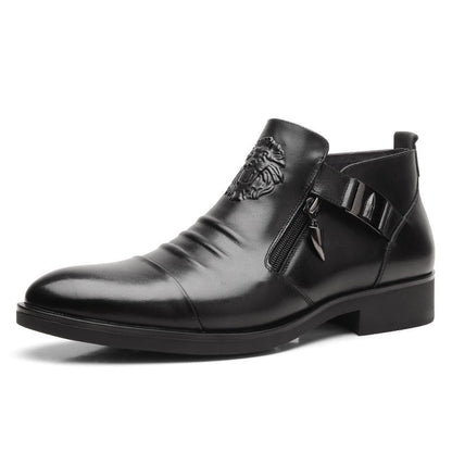 👞Men's Embossed Martin Boots  Dual Side Zipper Trendy Boots!