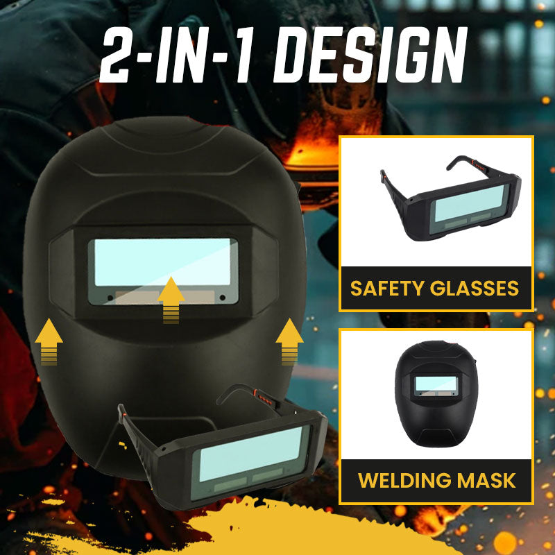 Lightweight Durable 2-In-1 Welding Mask & Safety Glasses-5