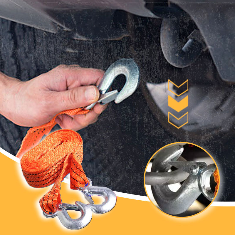 🚗 50% OFF NOW! ⚡ 13ft Car Tow Strap with Hooks – 3 Tons Capacity – Heavy-Duty, Reinforced Loops & UV-Resistant 🆘