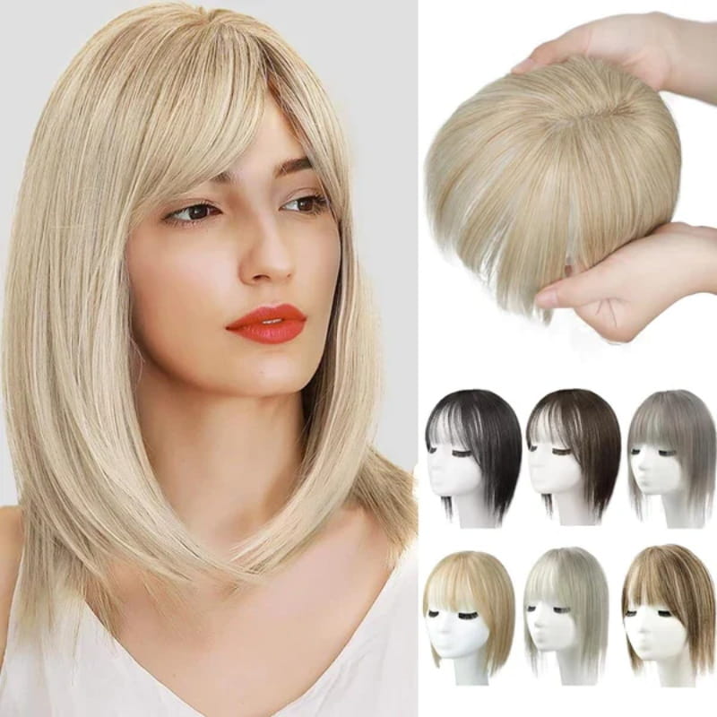 🔥Hot Sales🔥Natural Hair Toppers with Bangs for Women🛒