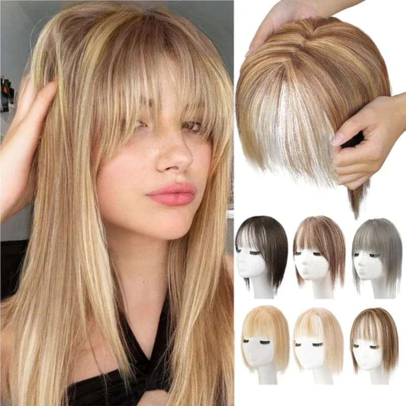 🔥Hot Sales🔥Natural Hair Toppers with Bangs for Women🛒