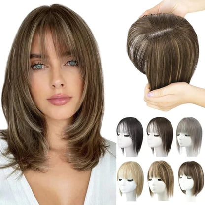 🔥Hot Sales🔥Natural Hair Toppers with Bangs for Women🛒