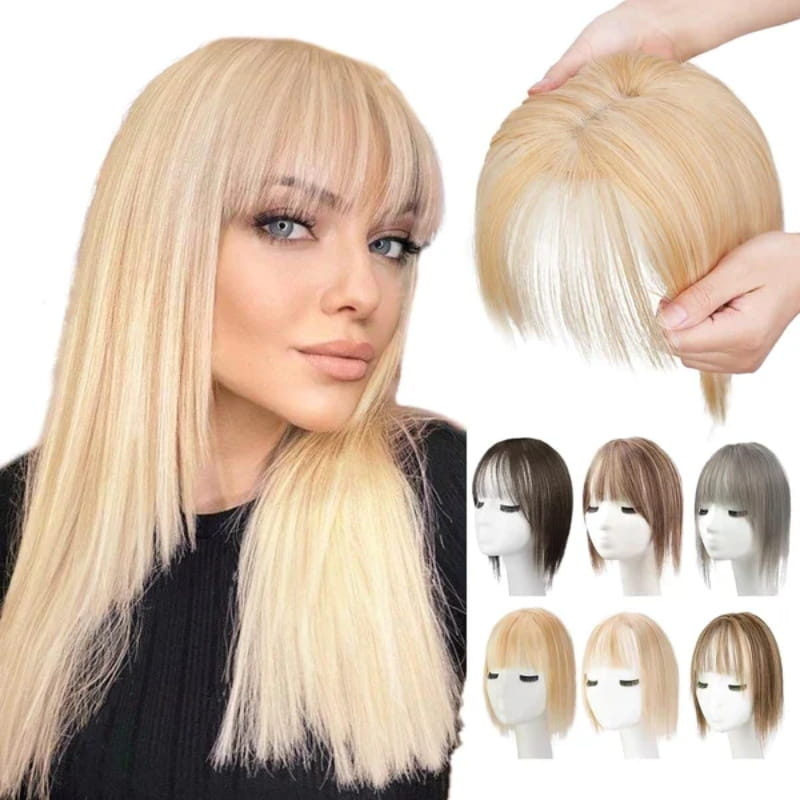 🔥Hot Sales🔥Natural Hair Toppers with Bangs for Women🛒