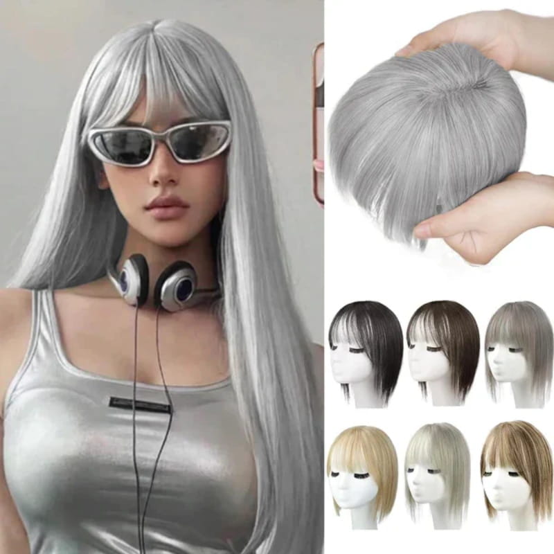 🔥Hot Sales🔥Natural Hair Toppers with Bangs for Women🛒