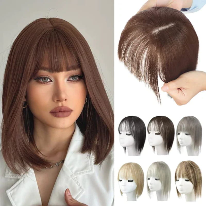 🔥Hot Sales🔥Natural Hair Toppers with Bangs for Women🛒