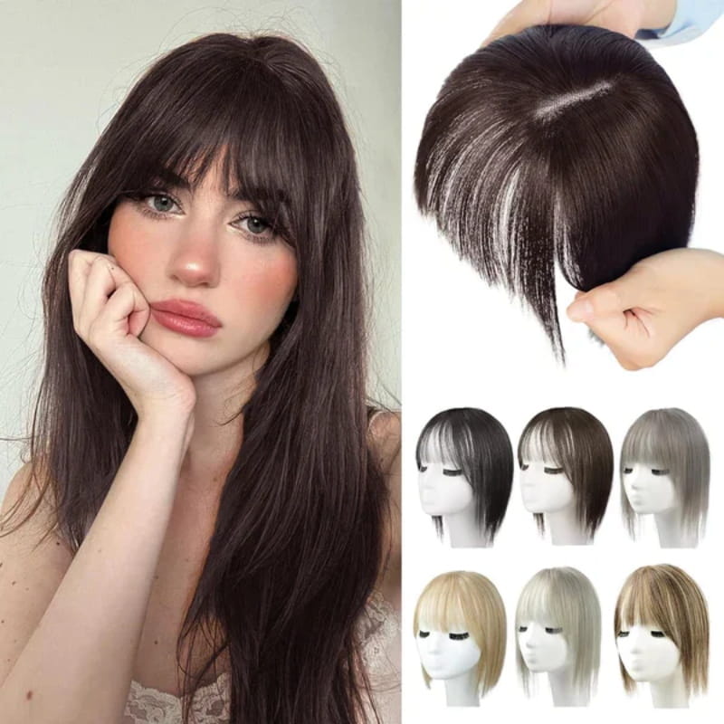 🔥Hot Sales🔥Natural Hair Toppers with Bangs for Women🛒