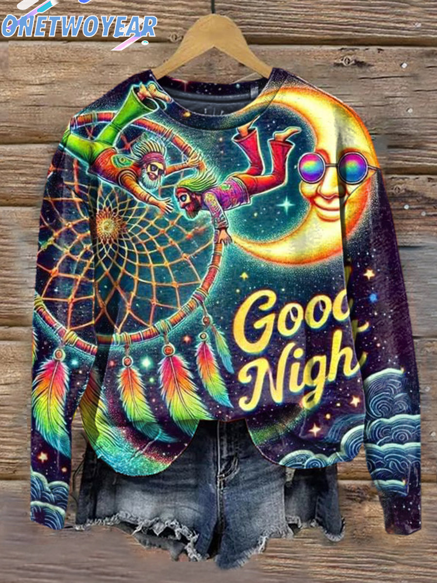 Women's Hippie Goodnight Dreamcatcher Casual Printed Sweatshirt