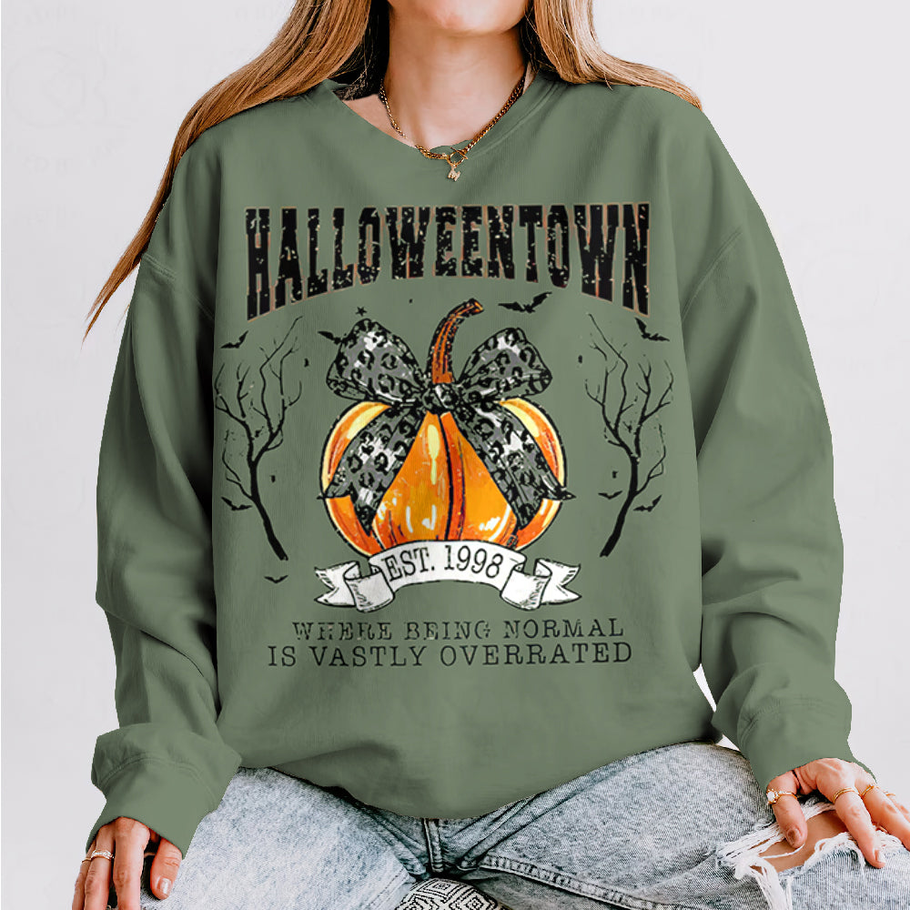 Halloween Graphic Art Print Crew Neck Long Sleeve Casual Sweatshirt