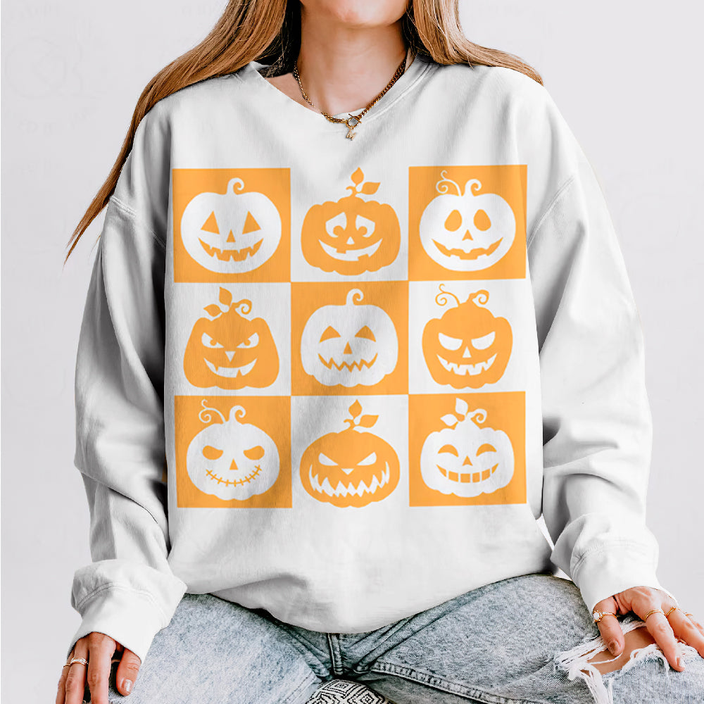 Halloween Graphic Art Print Crew Neck Long Sleeve Casual Sweatshirt