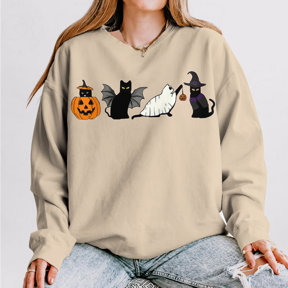 Halloween Graphic Art Print Crew Neck Long Sleeve Casual Sweatshirt