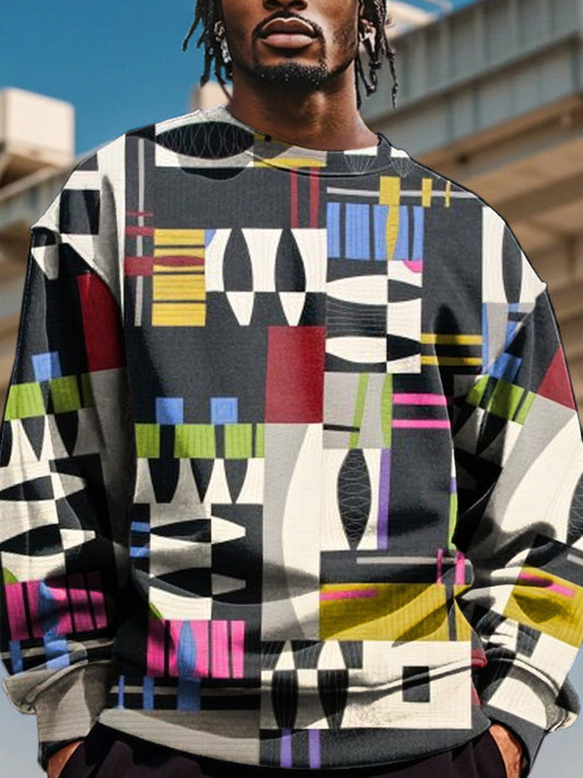 Men's Geometric Printed Casual Sweatshirt