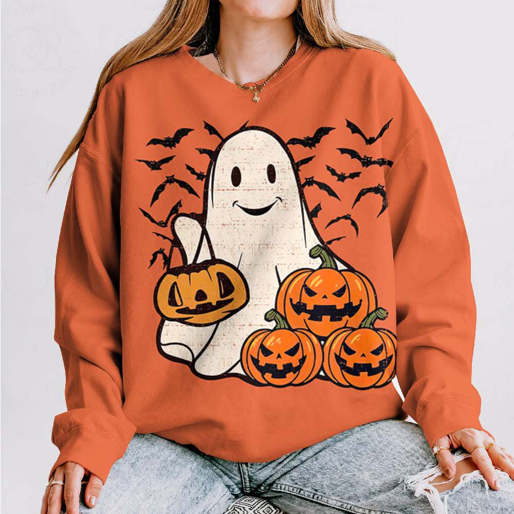 Halloween Graphic Art Print Crew Neck Long Sleeve Casual Sweatshirt