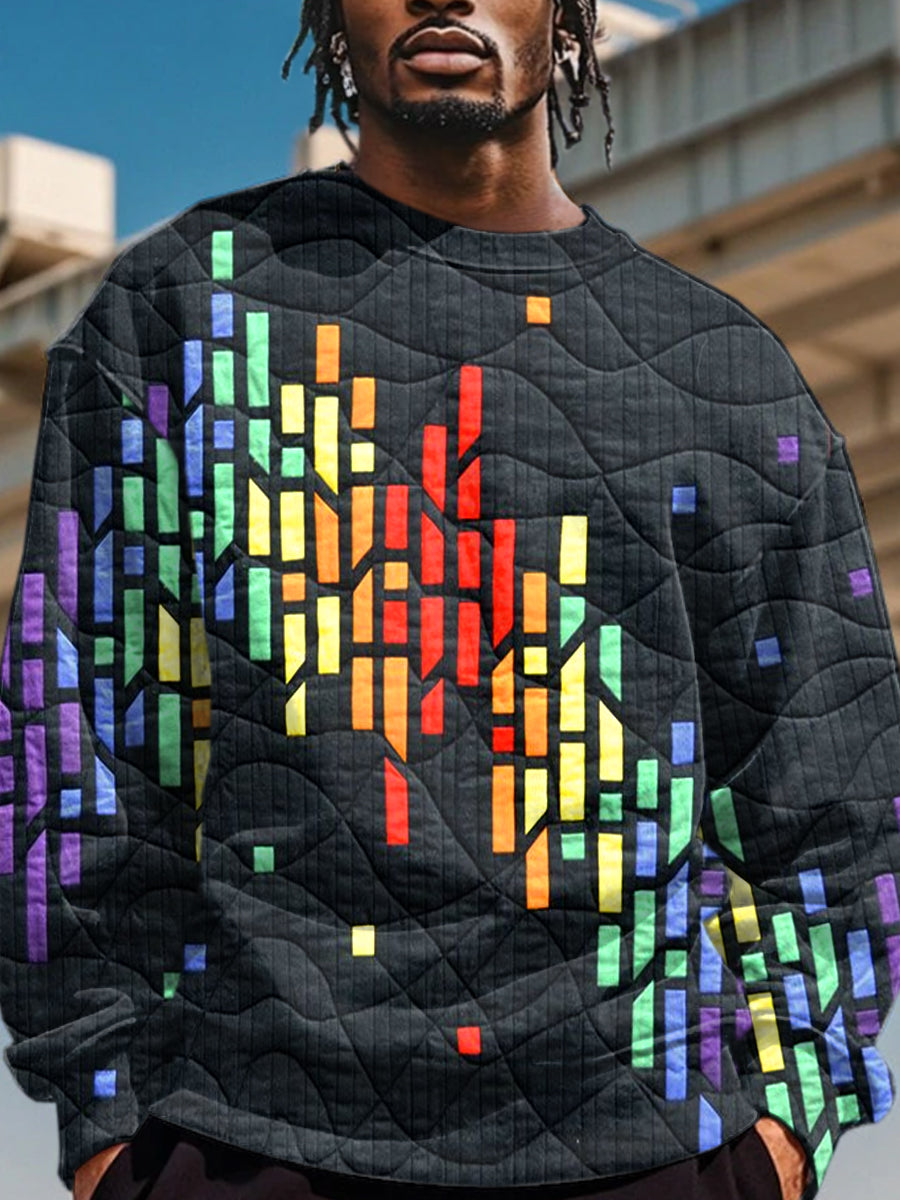 Men's Colorful Geometric Print Casual Sweatshirt