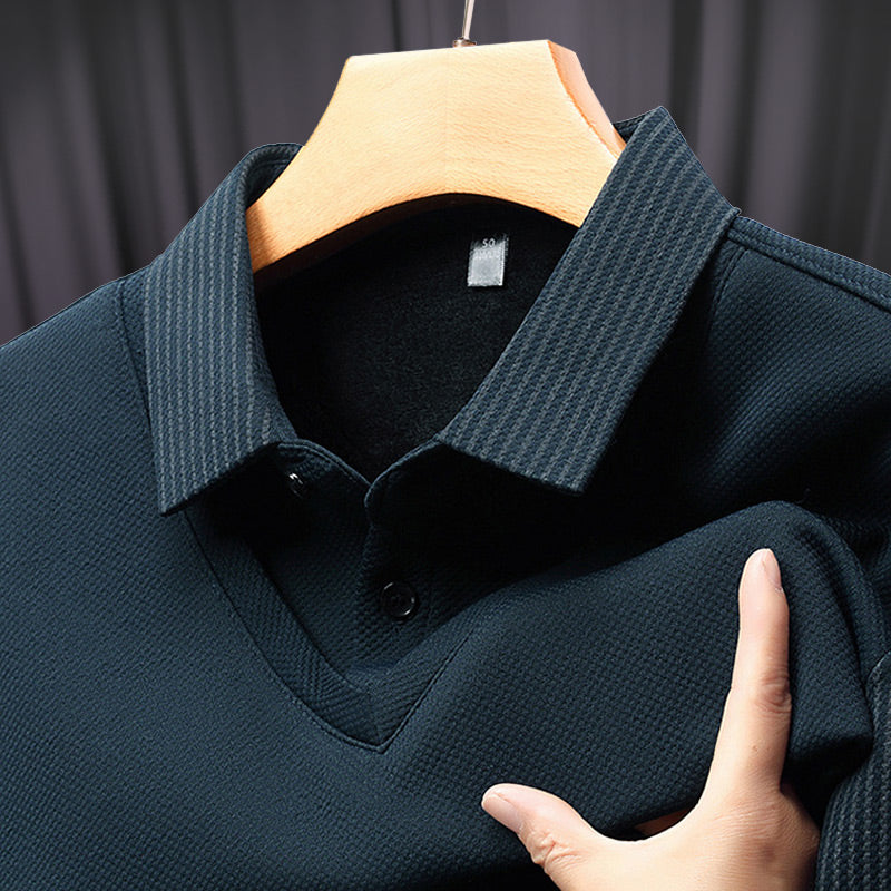 ✨New Arrival✨Men's Lapel Faux Two-Piece Knitted Shirt