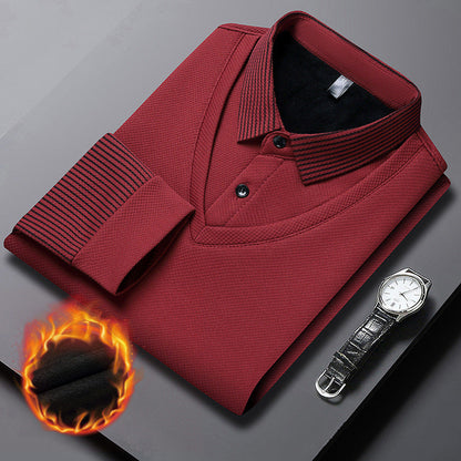 ✨New Arrival✨Men's Lapel Faux Two-Piece Knitted Shirt