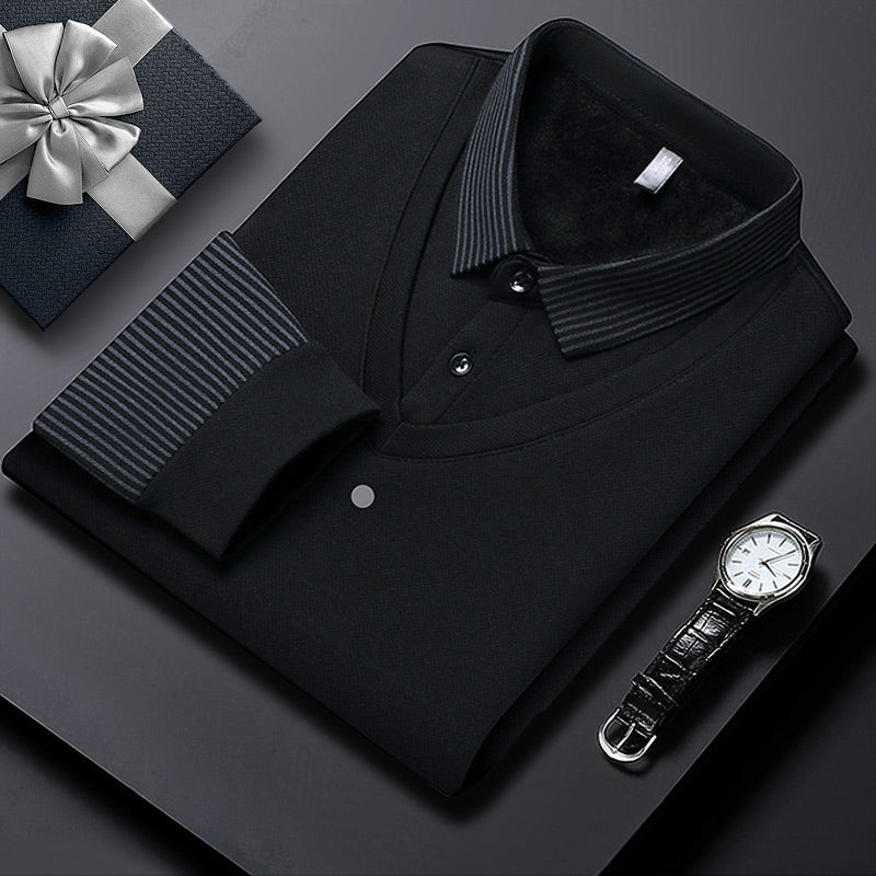 ✨New Arrival✨Men's Lapel Faux Two-Piece Knitted Shirt
