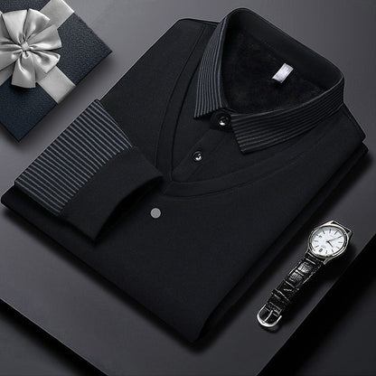 ✨New Arrival✨Men's Lapel Faux Two-Piece Knitted Shirt