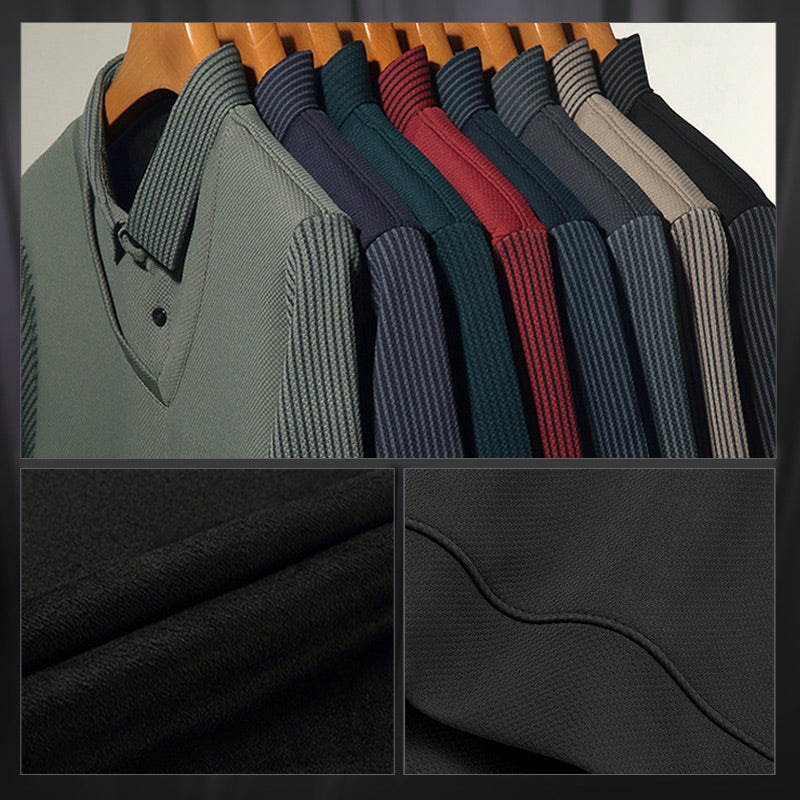 ✨New Arrival✨Men's Lapel Faux Two-Piece Knitted Shirt