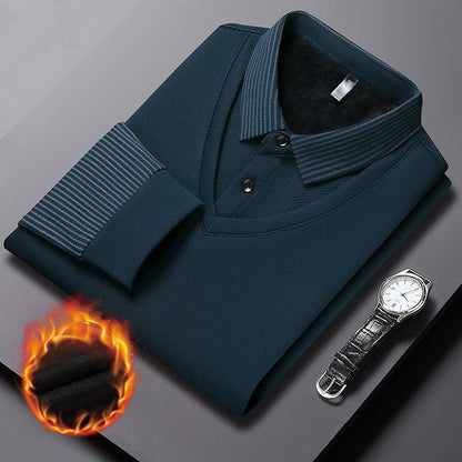✨New Arrival✨Men's Lapel Faux Two-Piece Knitted Shirt