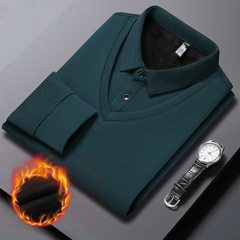 ✨New Arrival✨Men's Lapel Faux Two-Piece Knitted Shirt