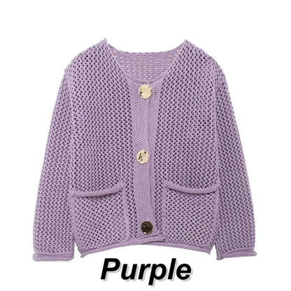 💖Limited Sale 50% OFF💖Women's Fashion Cut-Out Knitted Cardigan