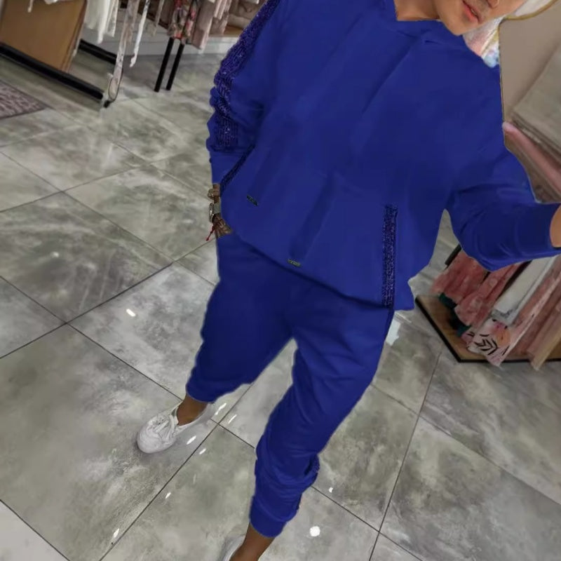 🔥2025 Hot Sale🔥 Women's 2 Piece Set Drawstring Hooded Tops & Pants（Free shipping）