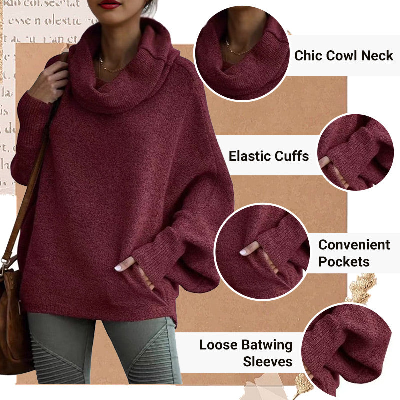 🔥Hot Winter Sales 50%OFF🔥Women's Batwing Cowl Neck Sweater with Pockets