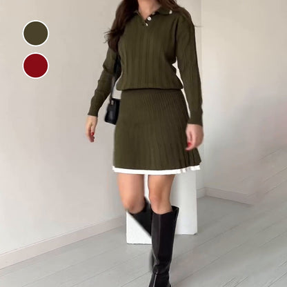 🎅Christmas Pre-sale🎁Women's Knitted Sweater ＆ Short Skirt 2-Piece Set