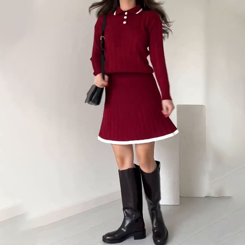 🎅Christmas Pre-sale🎁Women's Knitted Sweater ＆ Short Skirt 2-Piece Set