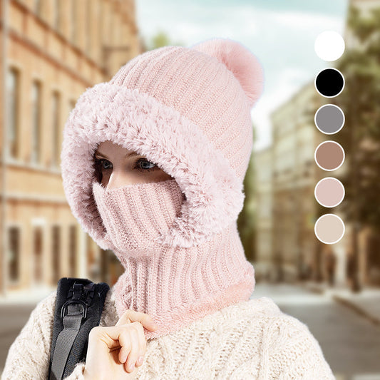 🎅Women's Winter One-Piece Knitted Beanie Scarf Mask