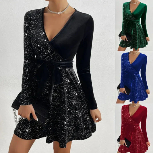 🎅Christmas 50% off sale💥Women’s Sequin A-Line Mini Dress