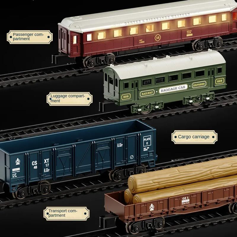 🔥New Hot Selling❤️‍🔥Simulation Vintage Electric Steam Train with Track Toy Set