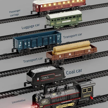 🔥New Hot Selling❤️‍🔥Simulation Vintage Electric Steam Train with Track Toy Set