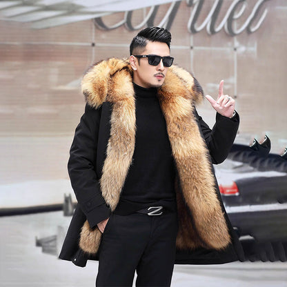 ❄️ Special Sale ❄️🧥 Neutral mid-length jacket with removable synthetic fur ✈️ Enjoy Free Shipping❗