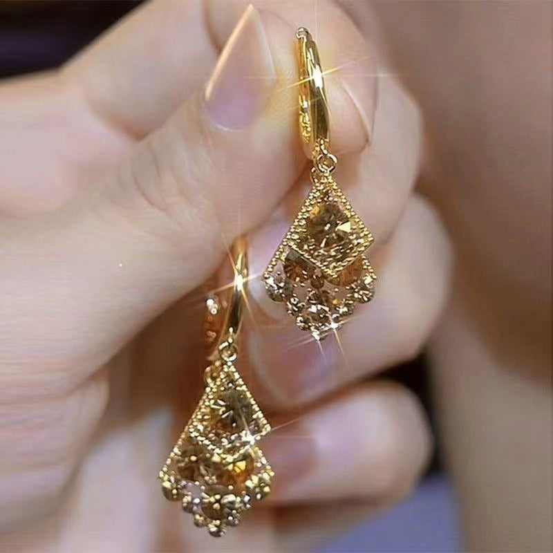 🌟Women's Fashion Elegant Rhombus Earrings