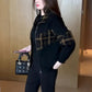 ❄️Winter Specials❄️ Women's Stylish Warm Plaid Patchwork Zip-Up Jacket