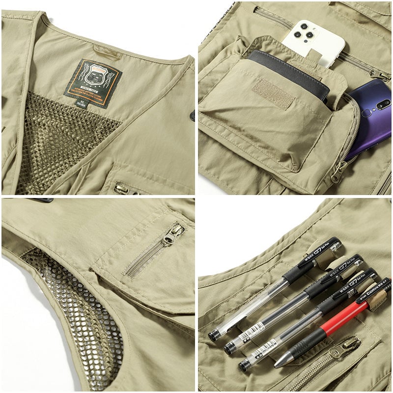 🔥Hot Sale 49% OFF💝✨Breathable Mesh Zip Cargo Vest
