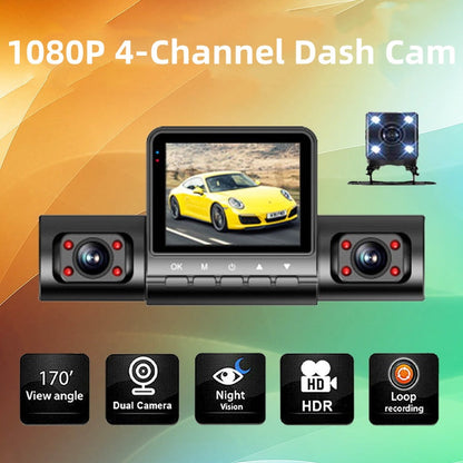 🔥Hot Sale（💥50%OFF）🚗1080P 4-Channel Dash Cam with Night Vision