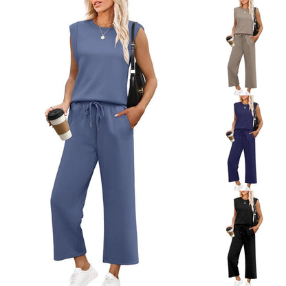 💕Hot Sale  50% OFF🔥New Women's  Sleeveless Top & Wide-Leg Pants Set