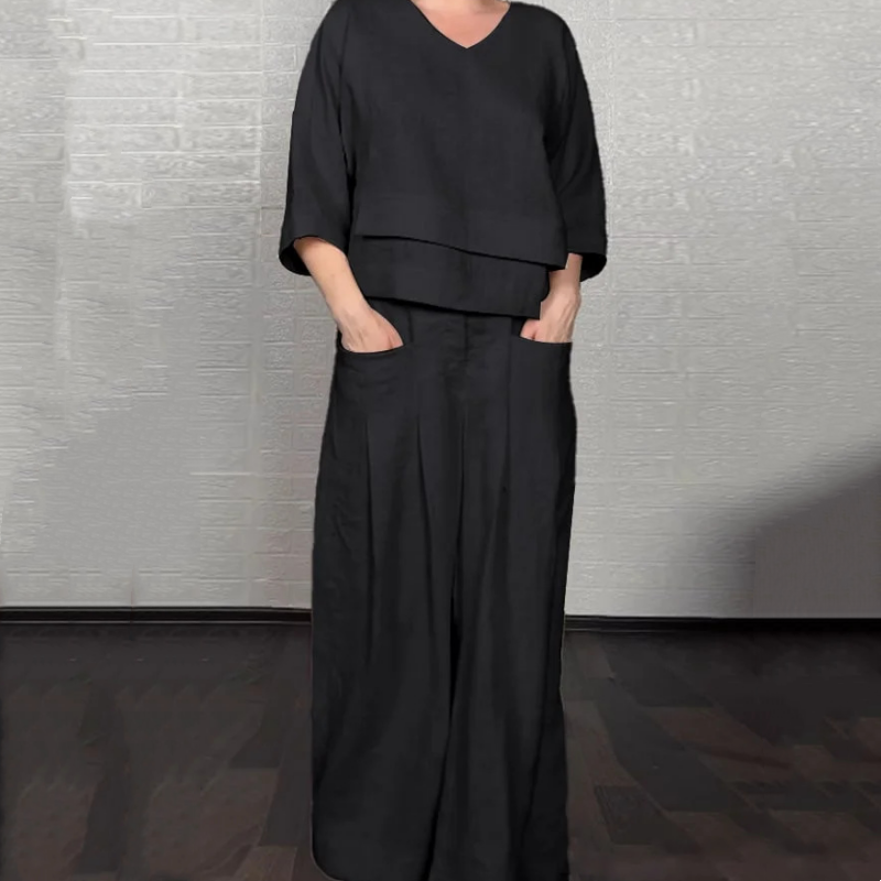 💐Autumn New Arrivals 50%OFF💖Irregular Hem Cotton Linen Short Sleeve Casual 2-Piece Set