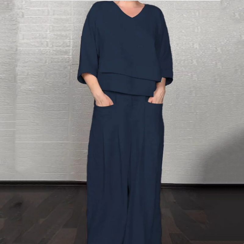 💐Autumn New Arrivals 50%OFF💖Irregular Hem Cotton Linen Short Sleeve Casual 2-Piece Set