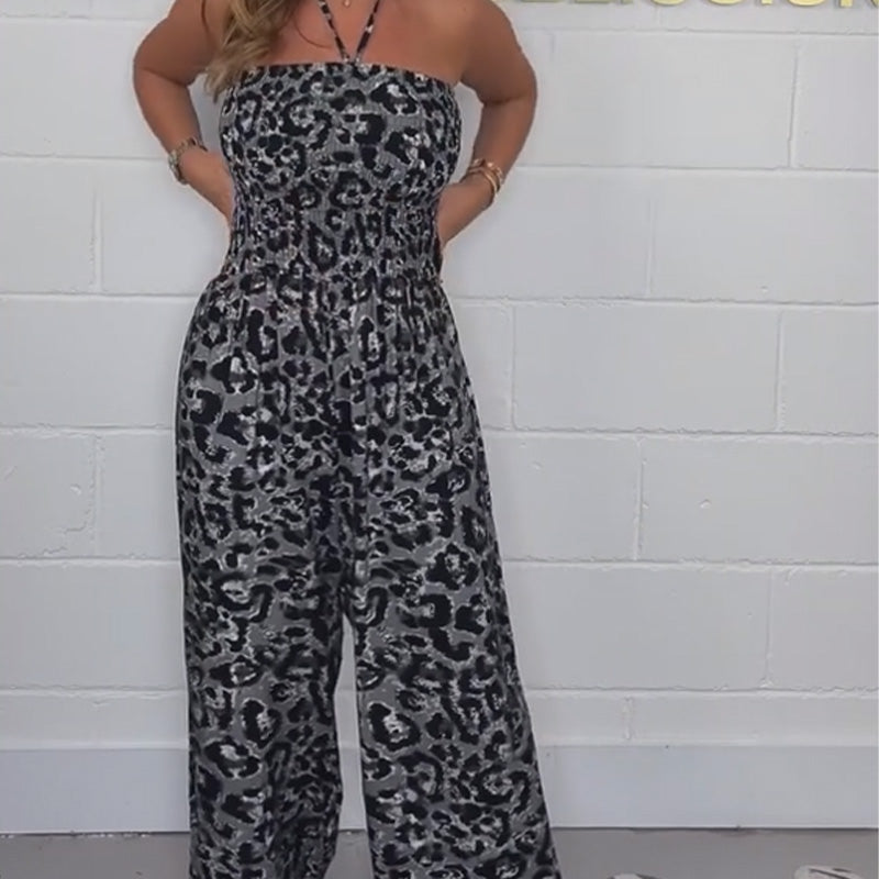 💖LAST DAY SALE 50% OFF💖Women's Stylish Leopard Print Loose Jumpsuit