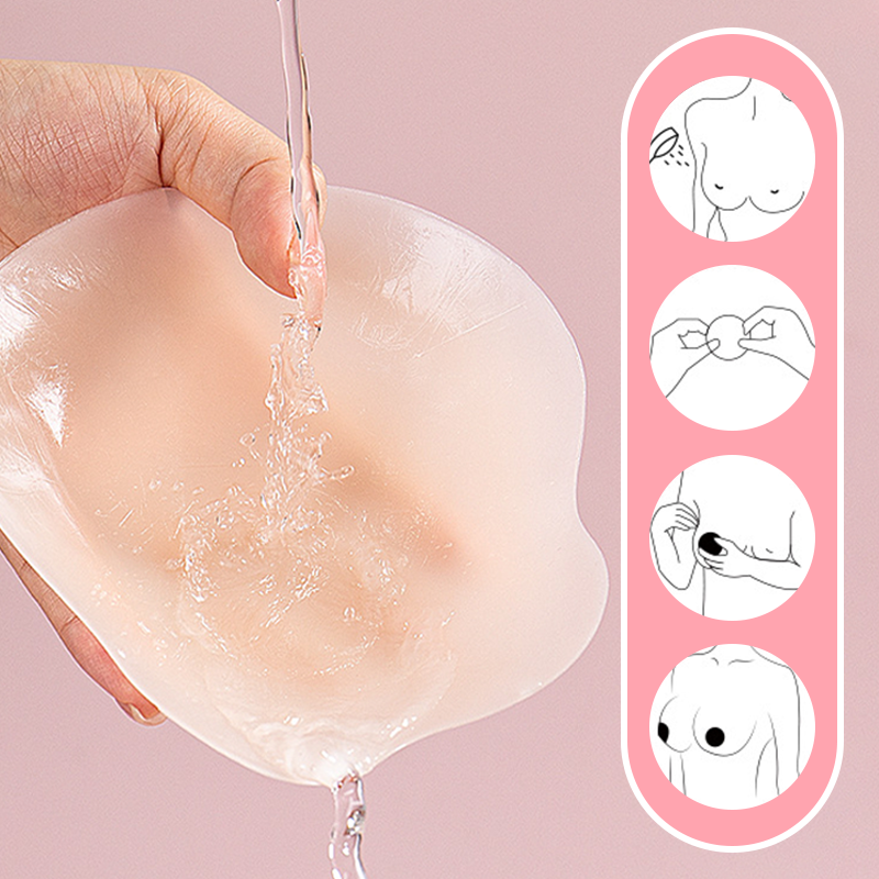 Reusable silicone bra patches