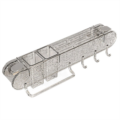 Wall-Mounted Organizer Rack with Hooks for Kitchen