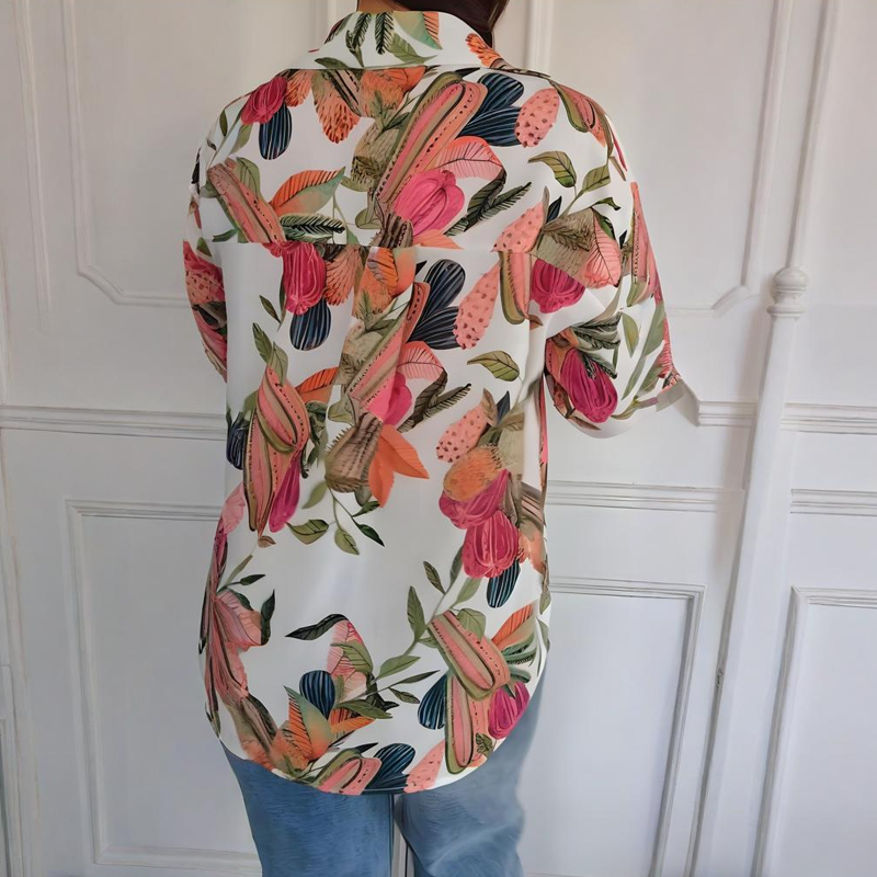 🌸Elegant Plants Print Button-up Shirt